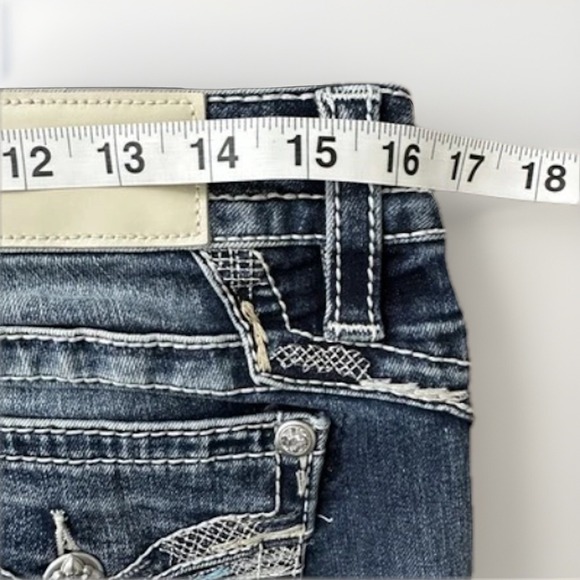 Miss Me Jeans 31x33 Bootcut Meshy Embellished Western Bling Y2K Cowgirl Whisker - Picture 4 of 12